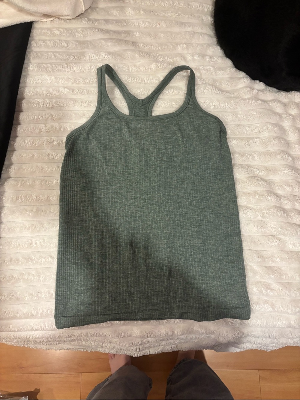 Ribbed Racerback Tank Top - Green